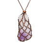 Swappable Amethyst Crystal Rustic Gold Necklace