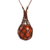 Fire Agate Crystal Rustic Coffee Necklace