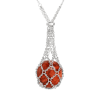 Fire Agate Crystal 925 Silver Necklace